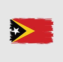 drapeau du timor leste avec style pinceau vecteur