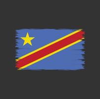 drapeau de la république du congo avec vecteur de style pinceau