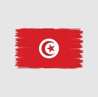 drapeau de la tunisie avec vecteur de style pinceau