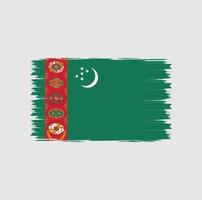drapeau du turkménistan avec vecteur de style pinceau