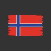drapeau de la norvège avec vecteur de style pinceau aquarelle