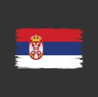 drapeau de la serbie avec vecteur de style pinceau