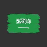 drapeau de l'arabie saoudite avec style pinceau vecteur