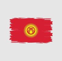 drapeau du kirghizistan avec style pinceau aquarelle vecteur