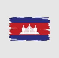 drapeau du cambodge avec style pinceau aquarelle vecteur