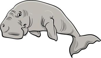 personnage animal mammifère marin dugong dessin animé vecteur