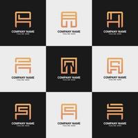 une collection de symboles de logo monogramme de lettre avec un design simple et minimaliste vecteur