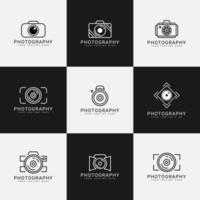 collection de modèles de conception de logo d'icône de photographie d'appareil photo, vecteur de symbole d'artisan de photographe de photo créatif pour l'étiquette, l'autocollant, le filigrane, l'identité