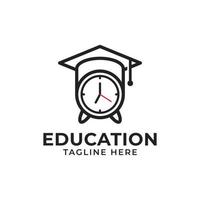 icône de vecteur de réveil de chapeau de graduation pour le logo de l'éducation