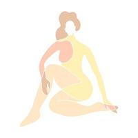 illustration colorée de la silhouette nue du corps de la femme vecteur