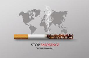 non fumeur et journée mondiale sans tabac vecteur
