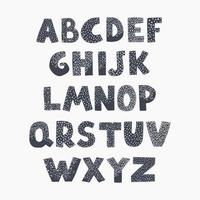 alphabet noir et blanc positif pour les enfants vecteur