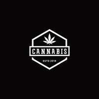 inspiration de conception de logo vintage minimaliste de cannabis vecteur