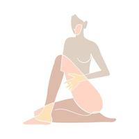 illustration colorée de la silhouette nue du corps de la femme vecteur