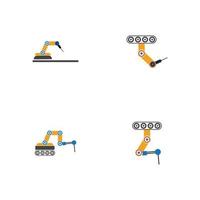 conception d'illustration d'icônes vectorielles de bras de robot mécanique industriel vecteur