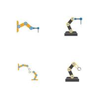 conception d'illustration d'icônes vectorielles de bras de robot mécanique industriel vecteur