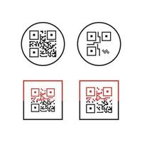 icône de code qr - illustrations d'éléments d'identification, signe vectoriel