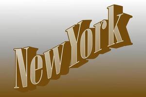 new york lettre vintage fond marron vecteur