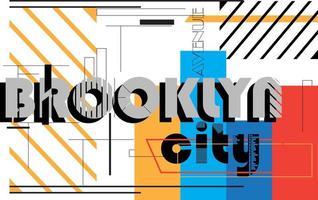 fond de concept vintage de typographie de la ville de brooklyn vecteur