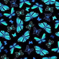 modèle sans couture de papillons bleu vif vecteur
