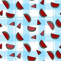 mignon pastèque bleu pastel motif ligne de fruits doodle. arrière-plan transparent. textiles pour la cuisine, les enfants. album de papier minimalisme pour les enfants. vecteur