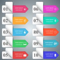 Conception infographique. Liste de 10 articles. vecteur