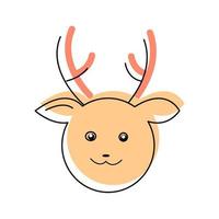 le museau d'un cerf dans le style d'un doodle. vecteur