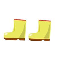 bottes béantes jaune vif sur fond blanc. vecteur