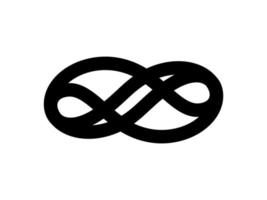 contour du logo infini. emblème éternel sans limite. silhouette de ruban mobius noir vecteur