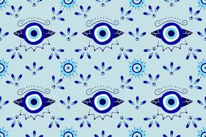 amulette grecque isolée motif harmonieux de mauvais œil. œil turc dans un bleu pour amulette et protection dans un motif sans fin. illustration vectorielle dans un style plat vecteur