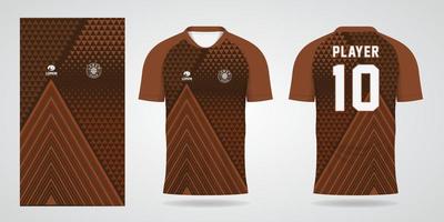 modèle de conception de maillot de chemise de sport marron vecteur