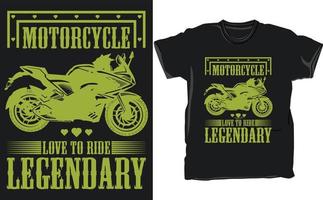 modèle de vecteur de t-shirt de moto légendaire.