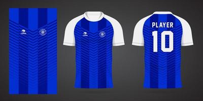 modèle de conception de maillot de chemise de sport bleu vecteur