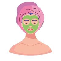 femme avec un masque de beauté vecteur