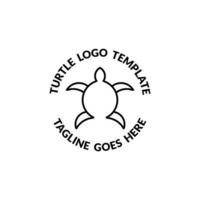 modèle de logo de ligne de tortue simple vecteur