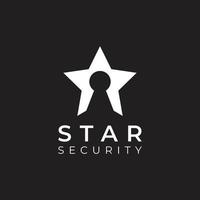 modèle de logo de sécurité star pr star trou de serrure vecteur