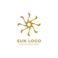 création de logo de soleil doré de luxe vecteur