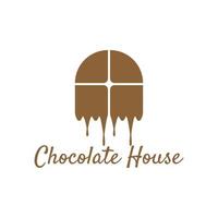 création de logo de maison au chocolat simple vecteur