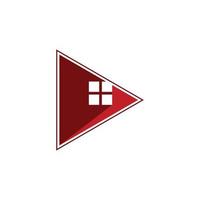 création de logo de maison de jeu rouge vecteur