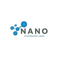 modèle de logo nano tech bleu vecteur