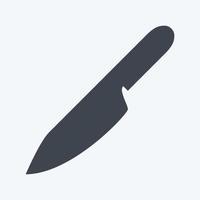 icône couteau de chef - style glyphe - illustration simple, trait modifiable vecteur