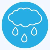 icône de nuage de pluie dans le style branché des yeux bleus isolé sur fond bleu doux vecteur