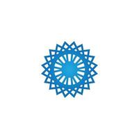 création de logo fleur tech bleu vecteur