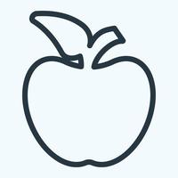 icône pomme - style de ligne vecteur