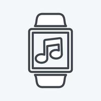 icône d'application de musique dans un style de ligne branché isolé sur fond bleu doux vecteur