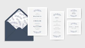 modèle de collection d'invitations de mariage élégant, beau et minimaliste vecteur