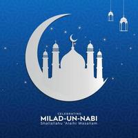 joyeux eid milad un nabi mubarak. heureux dernier prophète islamique né. adapté à la carte de voeux, à l'affiche et à la bannière vecteur