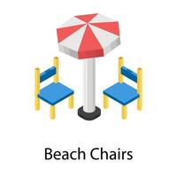 concepts de chaises de plage vecteur
