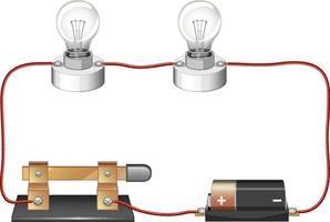 schéma électrique avec batterie et ampoule vecteur