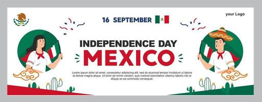 illustration de la fête de l'indépendance mexicaine, affiche du 16 septembre pour le fond. vive le mexique vecteur